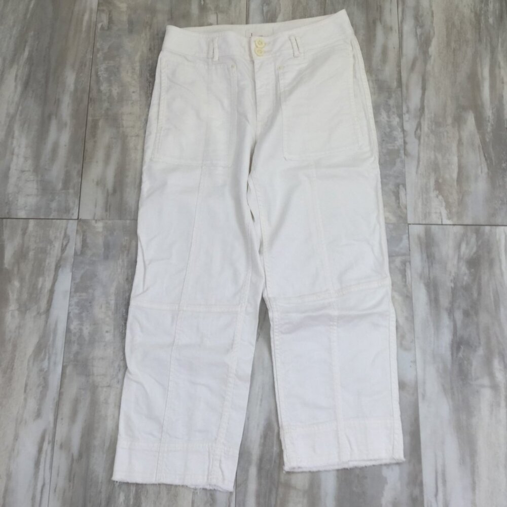 by Anthropologie Relaxed Utility White Pant 27 - Picture 3 of 9